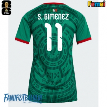 Mexic Santiago Gimenez #11 Echipament de Fotbal Replică Mondial 2026 Femei Acasa